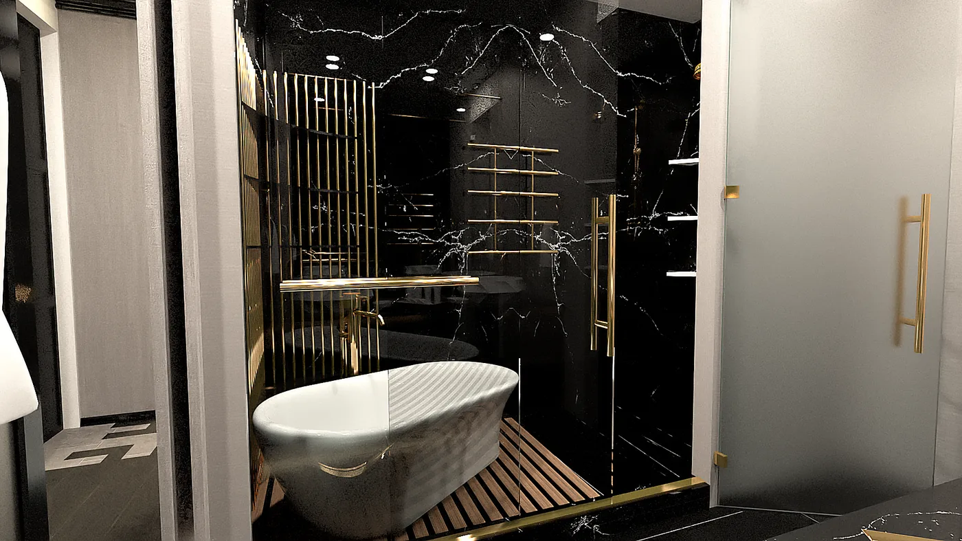 Bath design rendering by GodSky Design